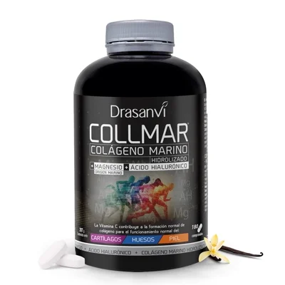 Drasanvi COLLMAR Colágeno Marino Hidrolizado con Ácido Hialurónico, Magnesio, Vitamina C natural | polvo 200g