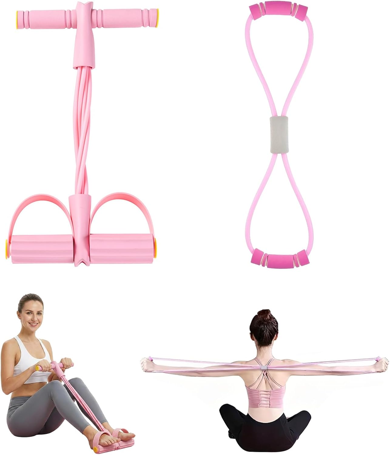 Gomas 2en1 con Pedales para Piernas y Glúteos