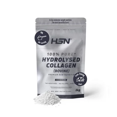 HSN Colágeno Hidrolizado Bovino en Polvo | Sin Sabor 1Kg | Péptidos de Colágeno de Bajo Peso Molecular
