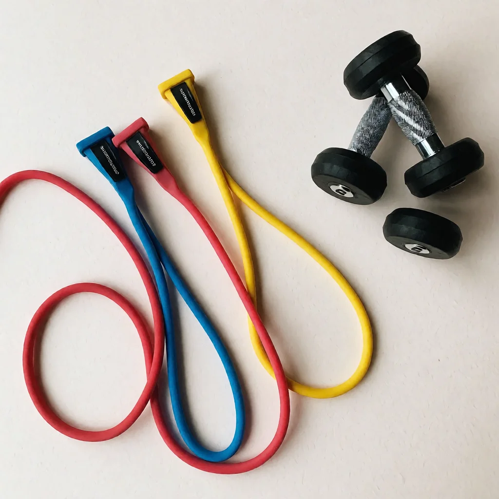 Bandas elasticas y equipamiento de ejercicio