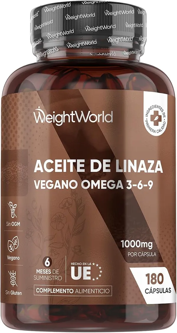 Omega 3 6 9 Vegano de Aceite de Linaza (180 cápsulas)