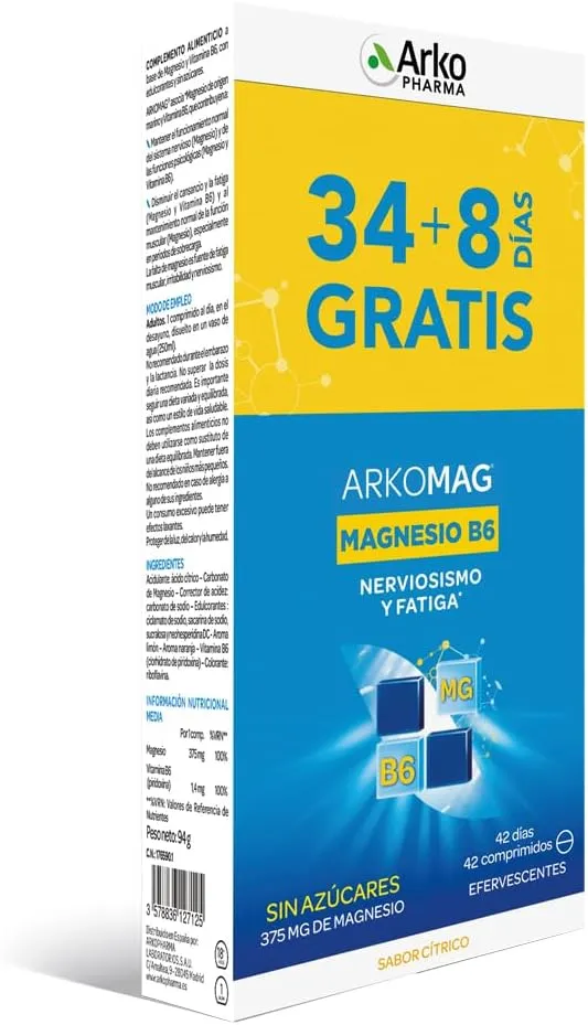 Arkopharma Magnesio + Vitamina B6 Efervescente (42 comprimidos)