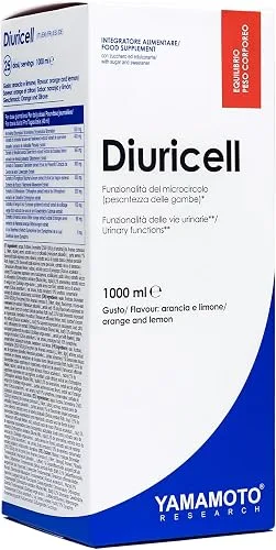 YAMAMOTO Research, Diuricell 1L, Suplemento Drenante de Extractos Vegetales, Ideal para la Hinchazón, Retenció