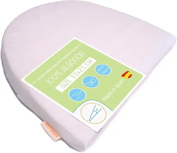 PEKITAS - Cojín Antireflujo Almohada Abdominal Inclinada Cuña 33x25 cm Embarazo