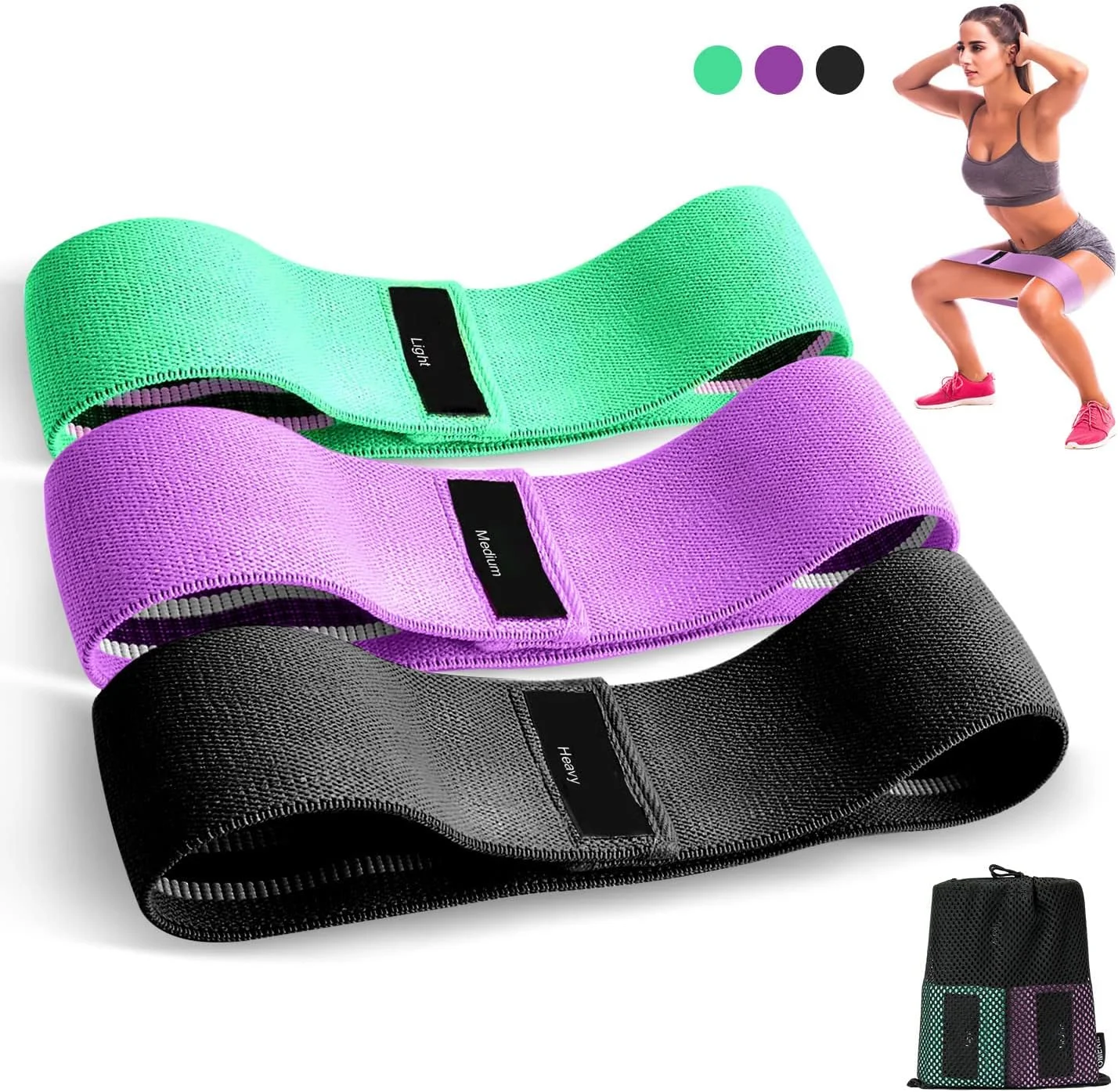 Suright Gomas Elásticas Musculación, 3 Niveles Bandas — Resistencia Progresiva