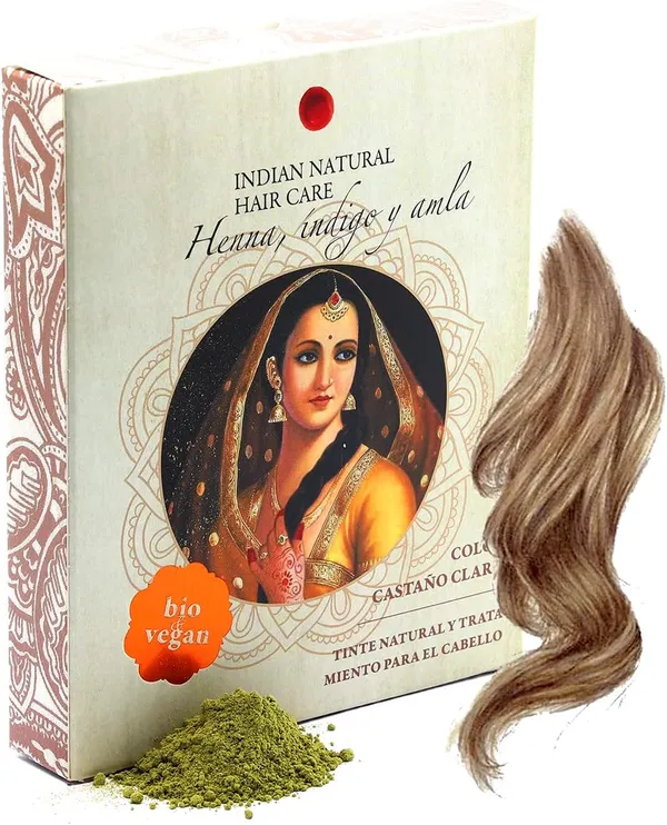 Henna, índigo y amla — Color castaño claro (200g)