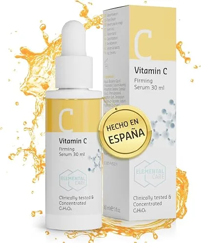 Elemental Care Sérum Facial Vitamina C 30ml – Contorno de Ojos y Rostro Más Firme, Antiedad y Antioj
