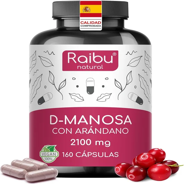D-Manosa Raibu 2.100mg — 160 Cápsulas (5+ Meses)