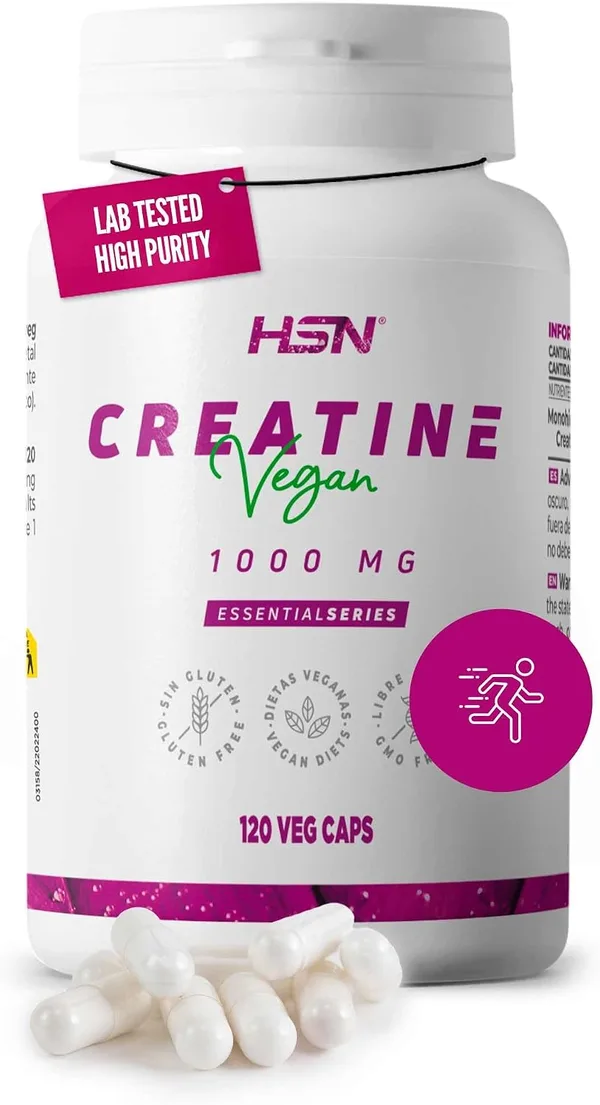 HSN Creatina Monohidrato - 1000mg Creatina - 120 Cápsulas Vegetales