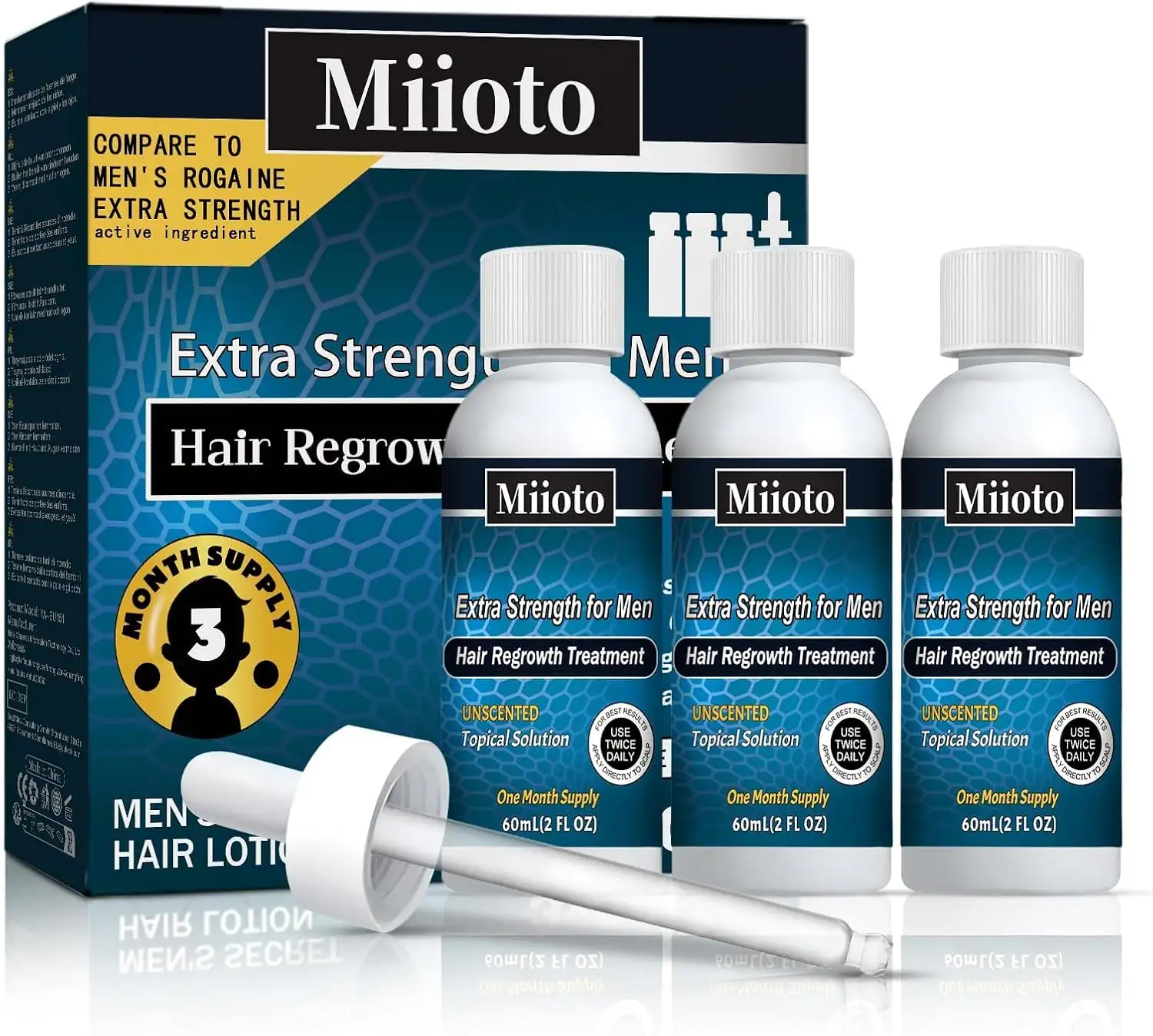 Miioto Acelerador Crecimiento Pelo, 180 ML Anticaida Cabello Hombre y Mujer
