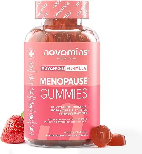 Menopausia Suplemento · 60 Gominolas · con Maca y Salvia · Novomins