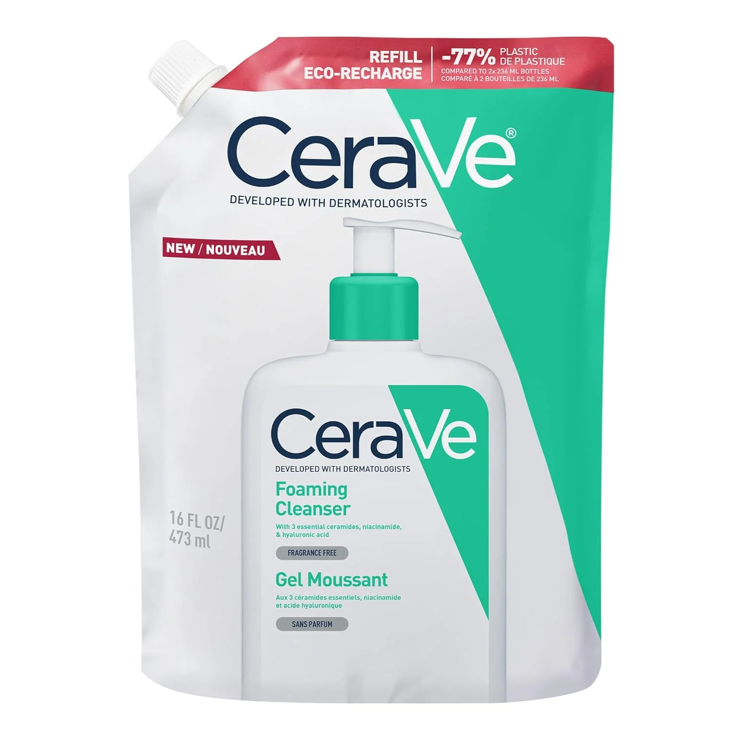 CeraVe Gel Limpiador Espumoso, Piel Normal a Grasa, 473 ml