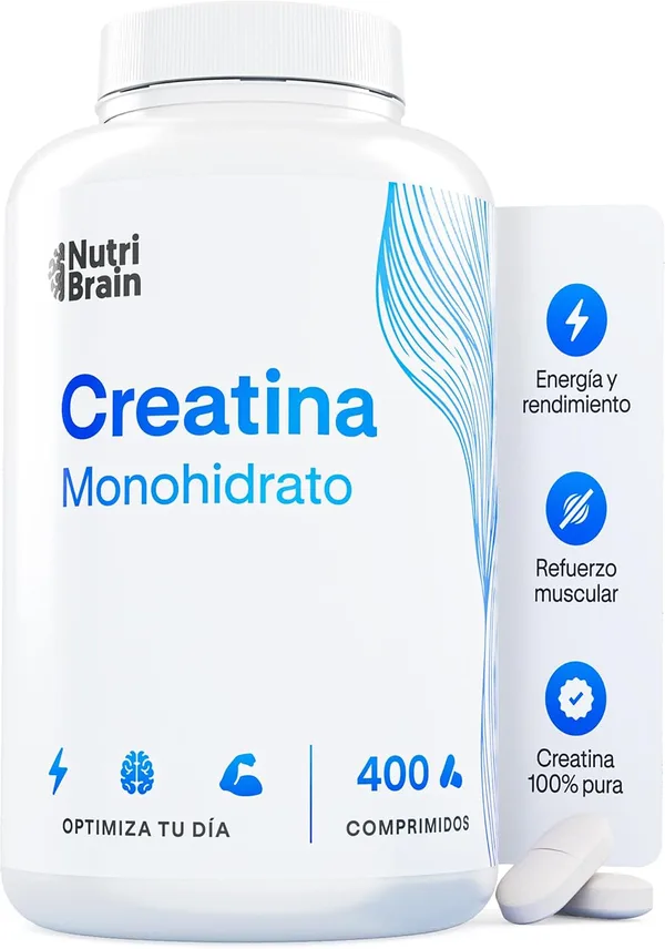 Creatina Monohidratada 3000mg, 400 Comprimidos, Para Hombre y Mujer