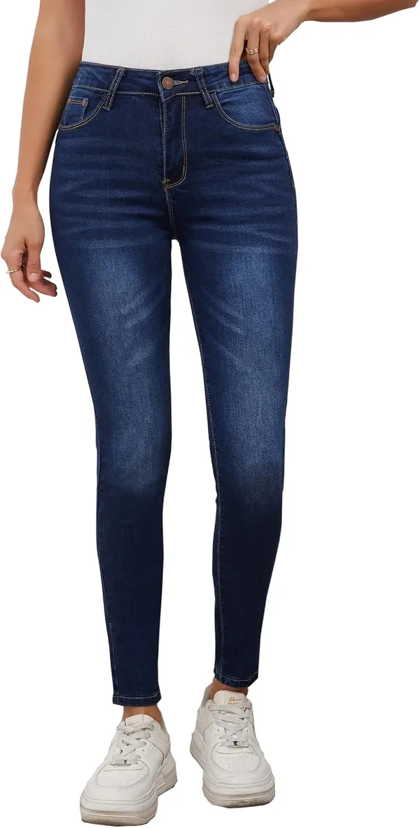 Merlvida Vaqueros Mujer Elásticos Cintura Alta – Push Up Jeans Slim Ajustados