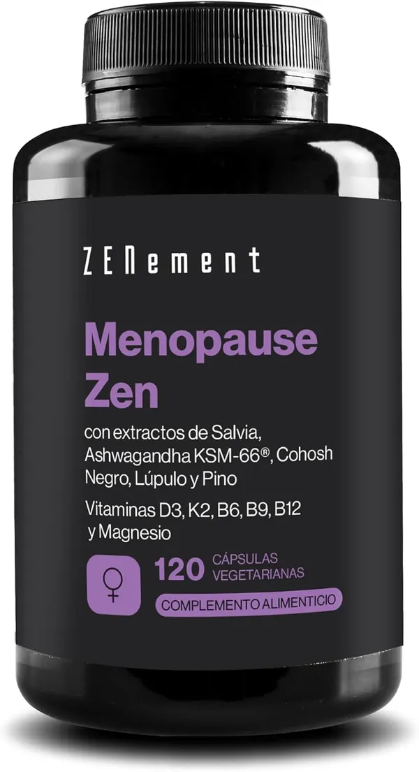 Menopausia Día & Noche — Salvia, Ashwagandha y Cimicífuga, 120 cápsulas