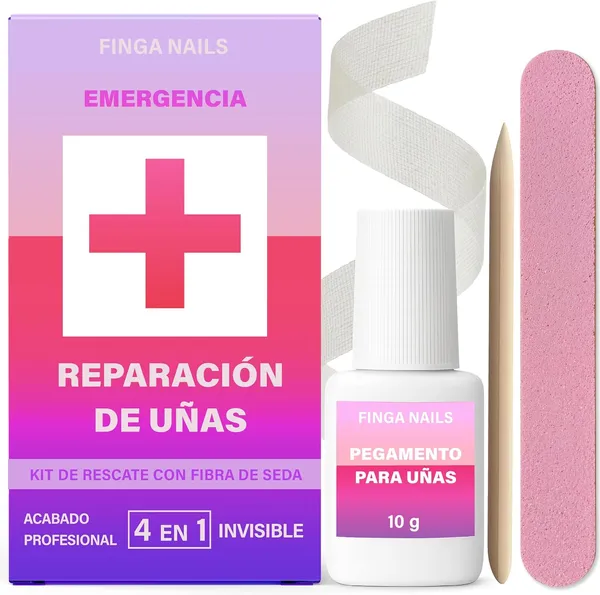 Kit Reparador de Uñas Rotas o Dañadas con Fibra de Seda