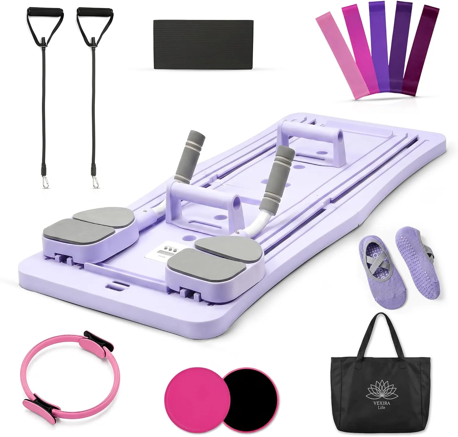 VEXIRALIFE Pilates Reformer y Rodillo Abdominal 4 en 1
