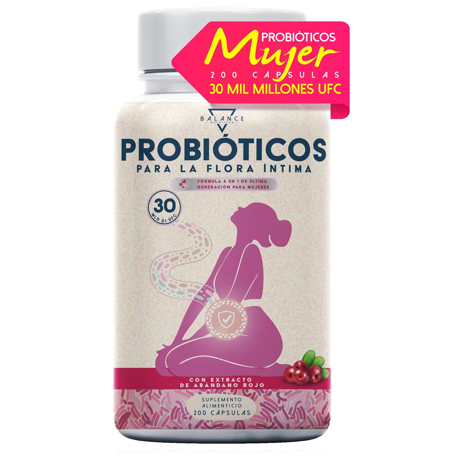 Balance Nutrition Probióticos Mujer 200 Cápsulas