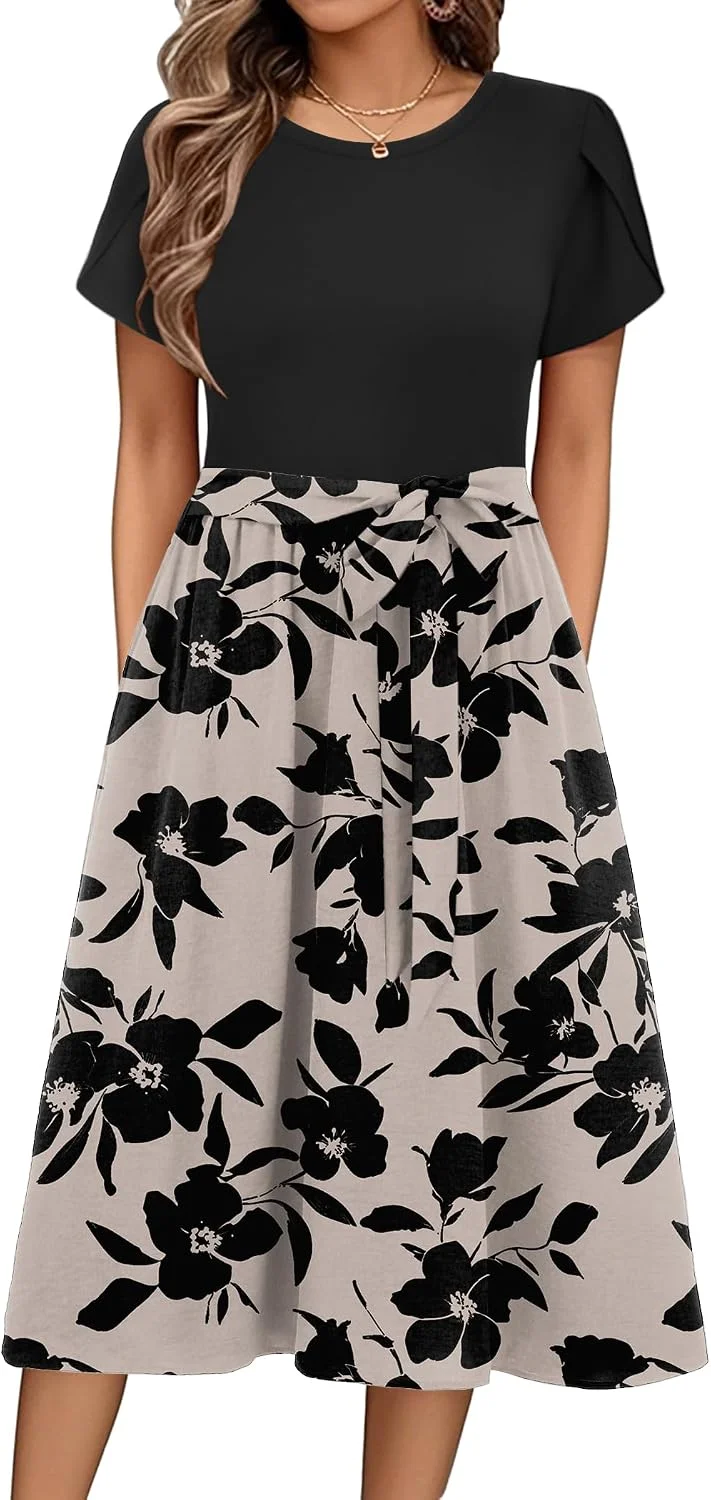 Zeagoo Vestido Verano Mujer Sin Mangas Cuello V Estampado Boho
