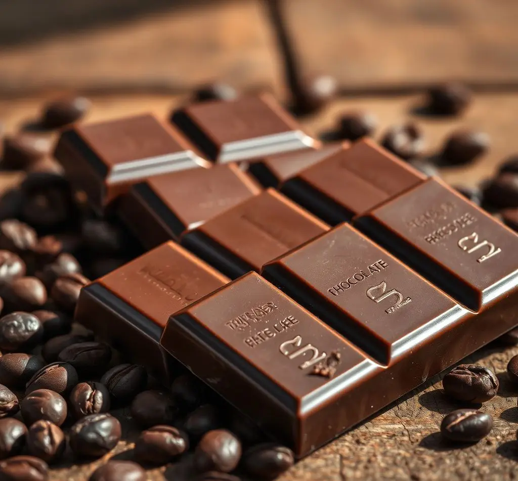 barras de chocolate negro cacao