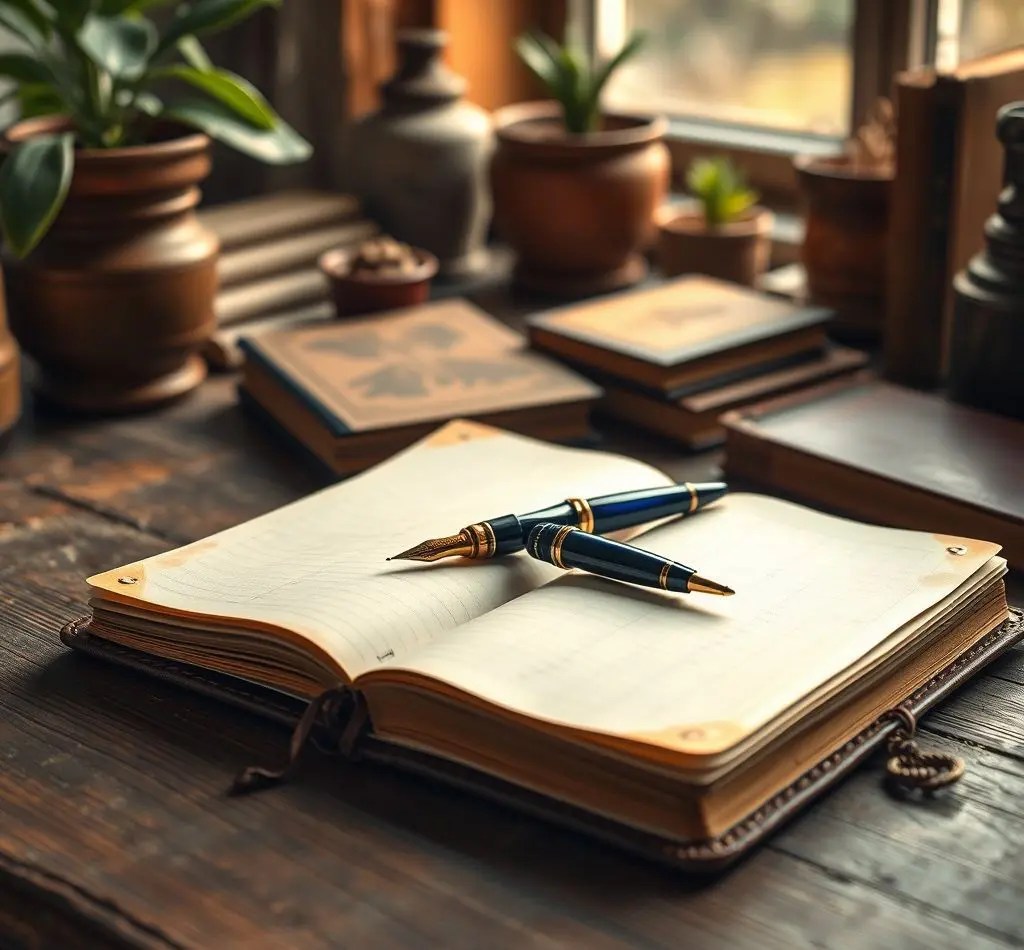 diario abierto con pluma