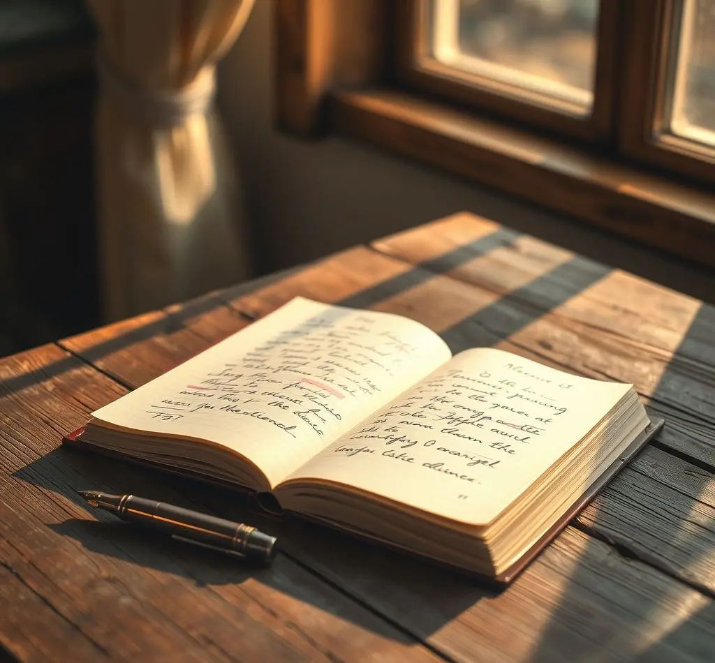 diario abierto pluma pastel