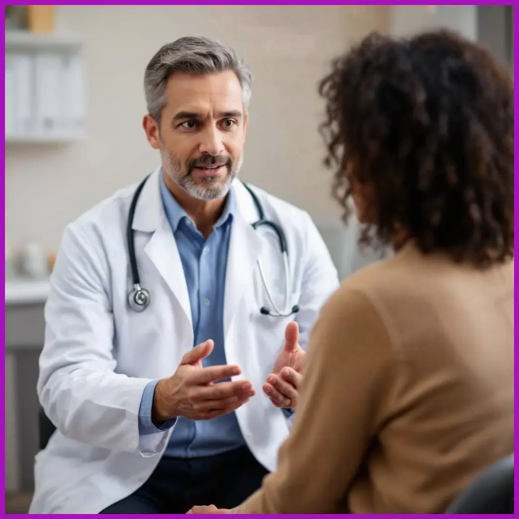 doctor hablando paciente