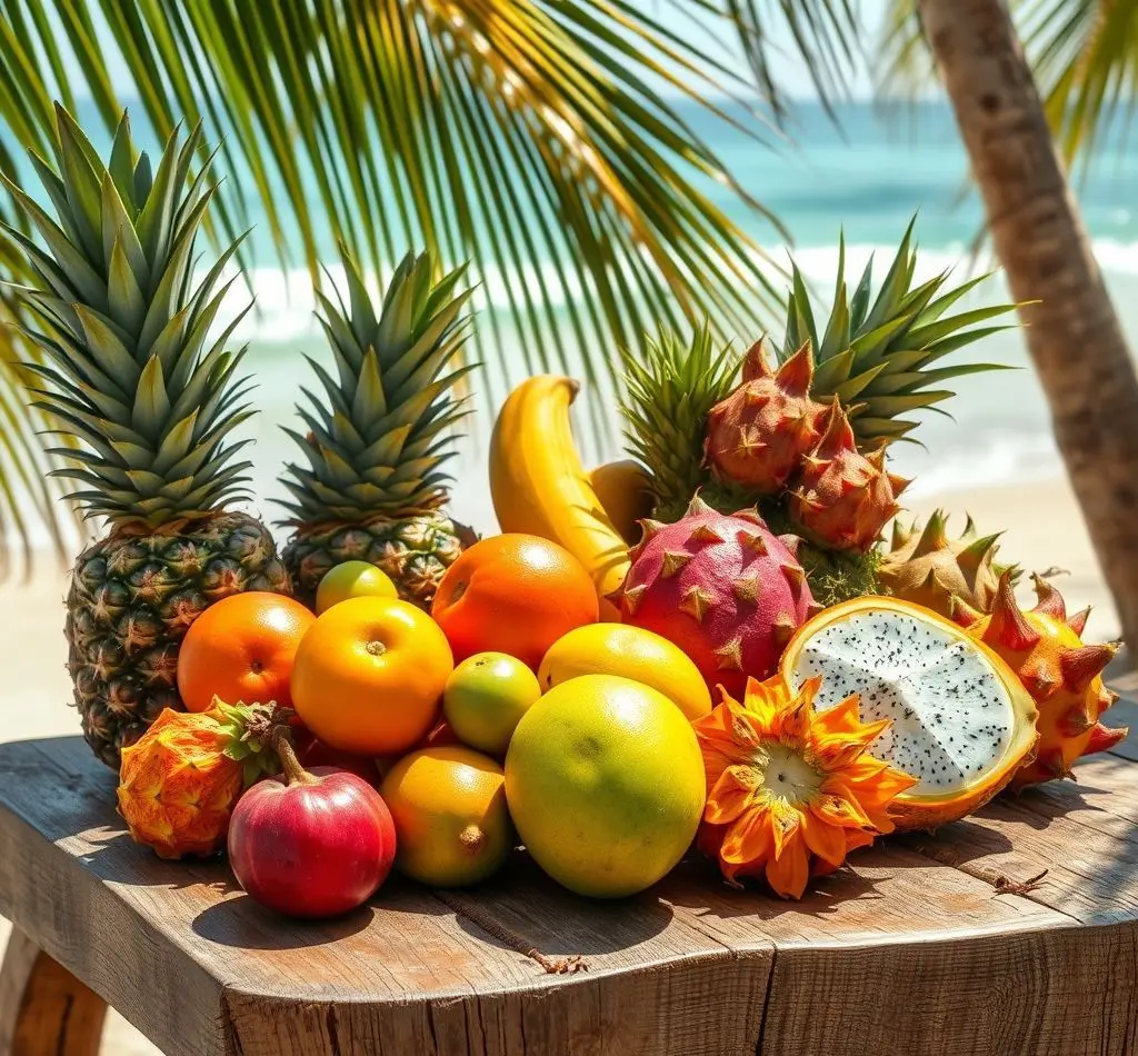 frutas tropicales variadas
