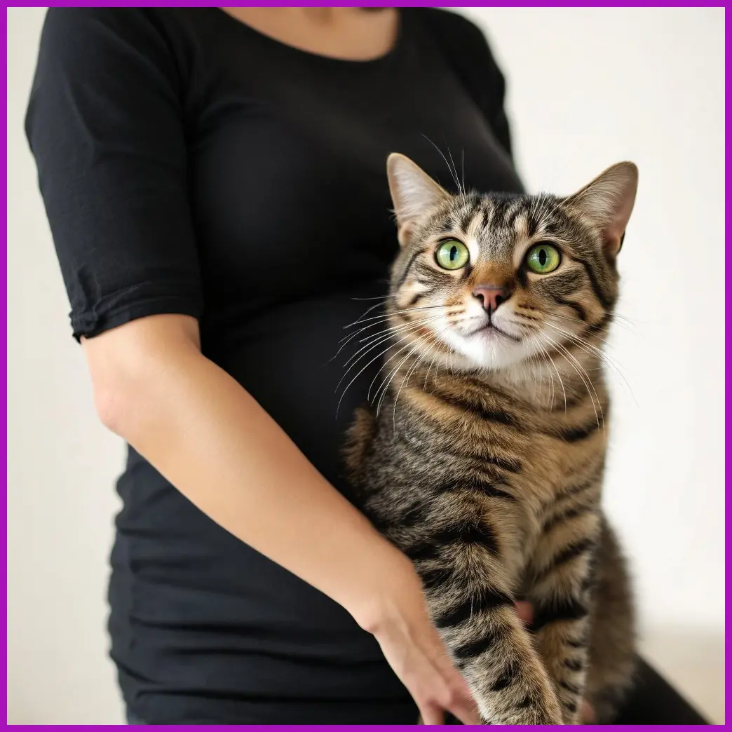 gato y mujer embarazada