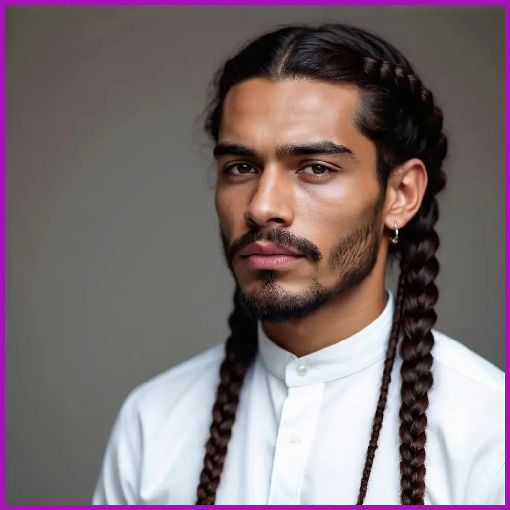 hombre con trenzas africanas