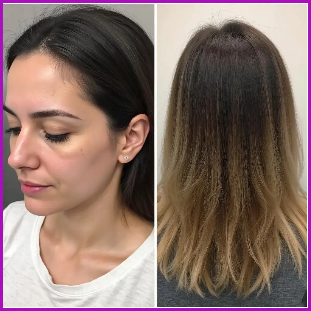 micropigmentacion capilar antes y despues mujer