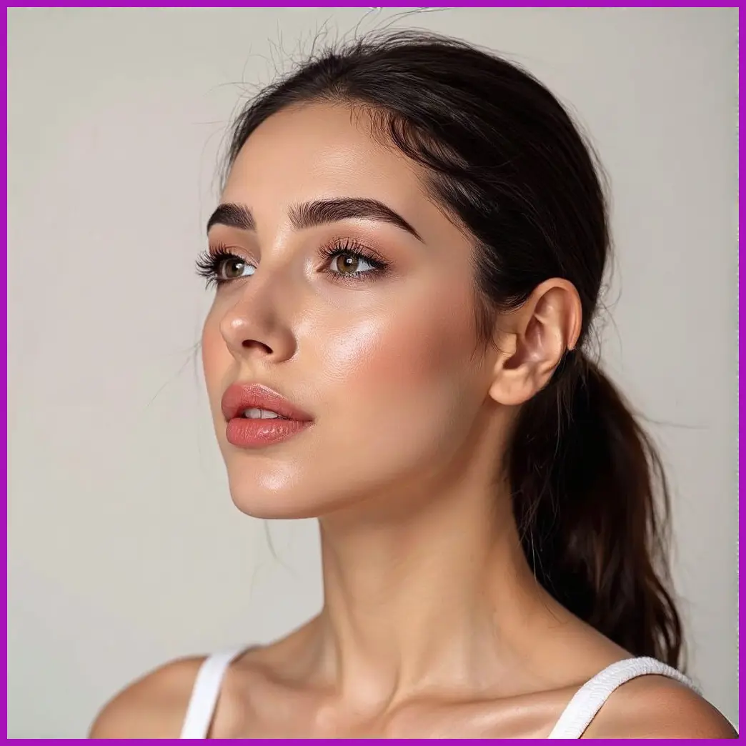 mujer aplicando cuidados cejas