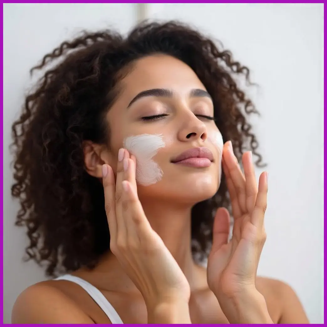 mujer aplicando mascarilla facial enzimatica