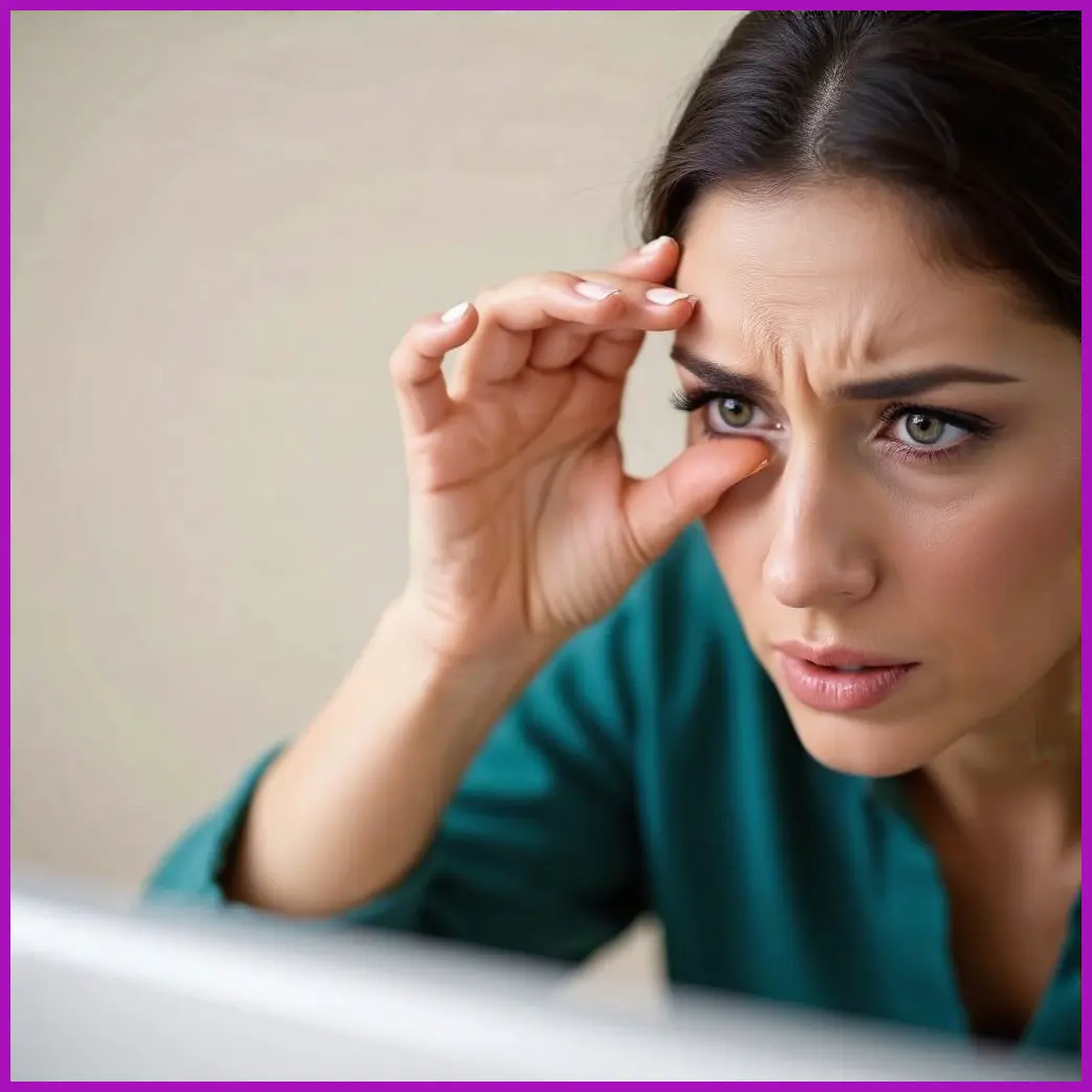mujer aplicando prebase ojos