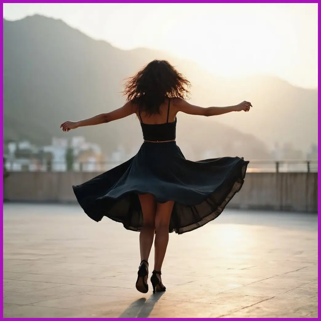 mujer bailando libremente
