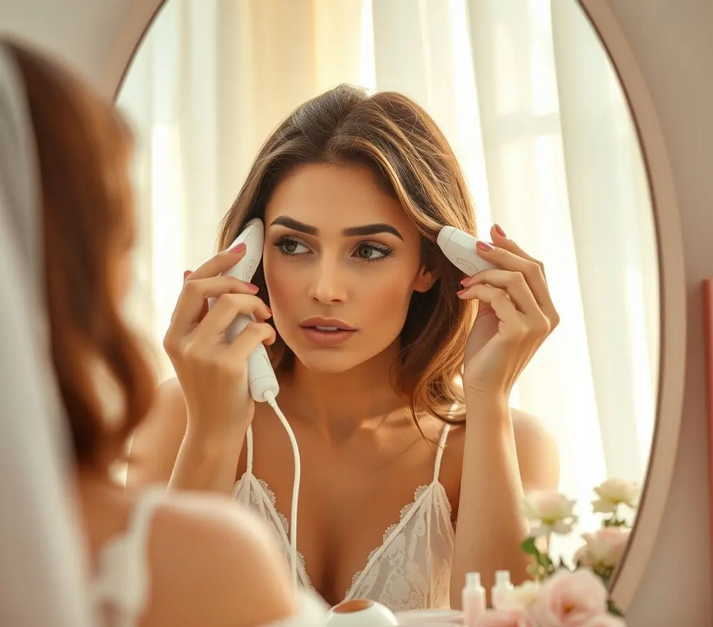 mujer-bella-arreglando-cejas-espejo