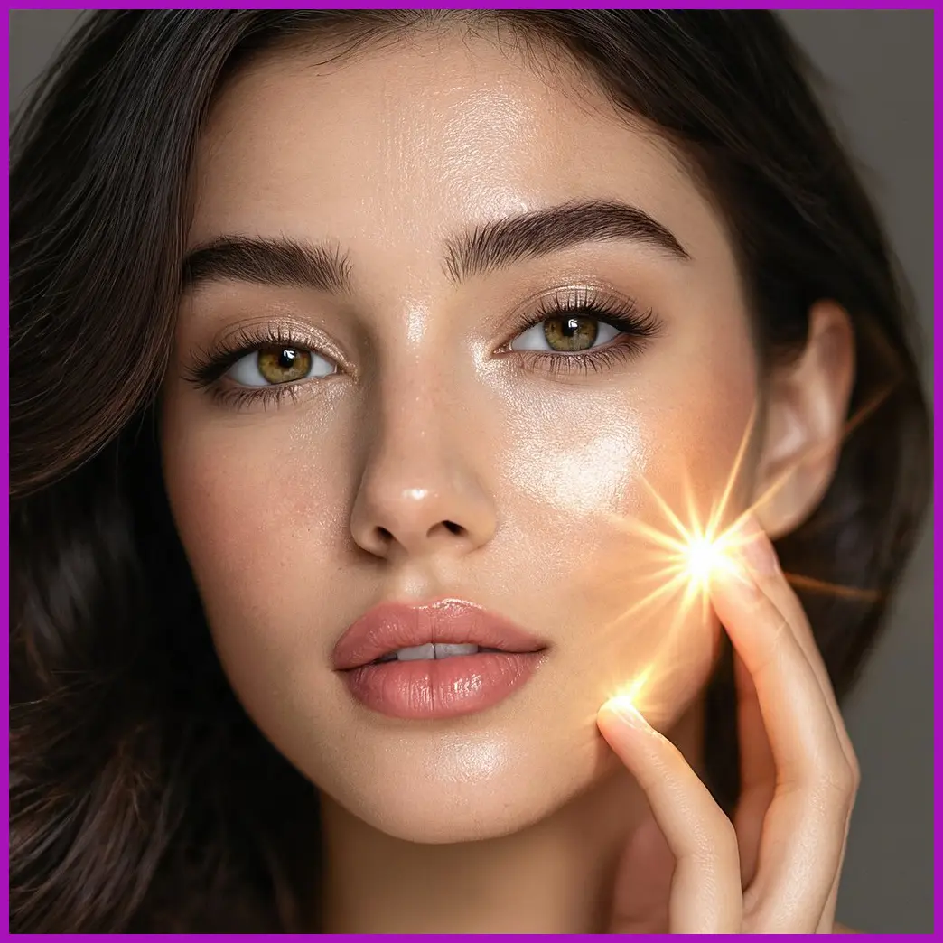 mujer brillo iluminador