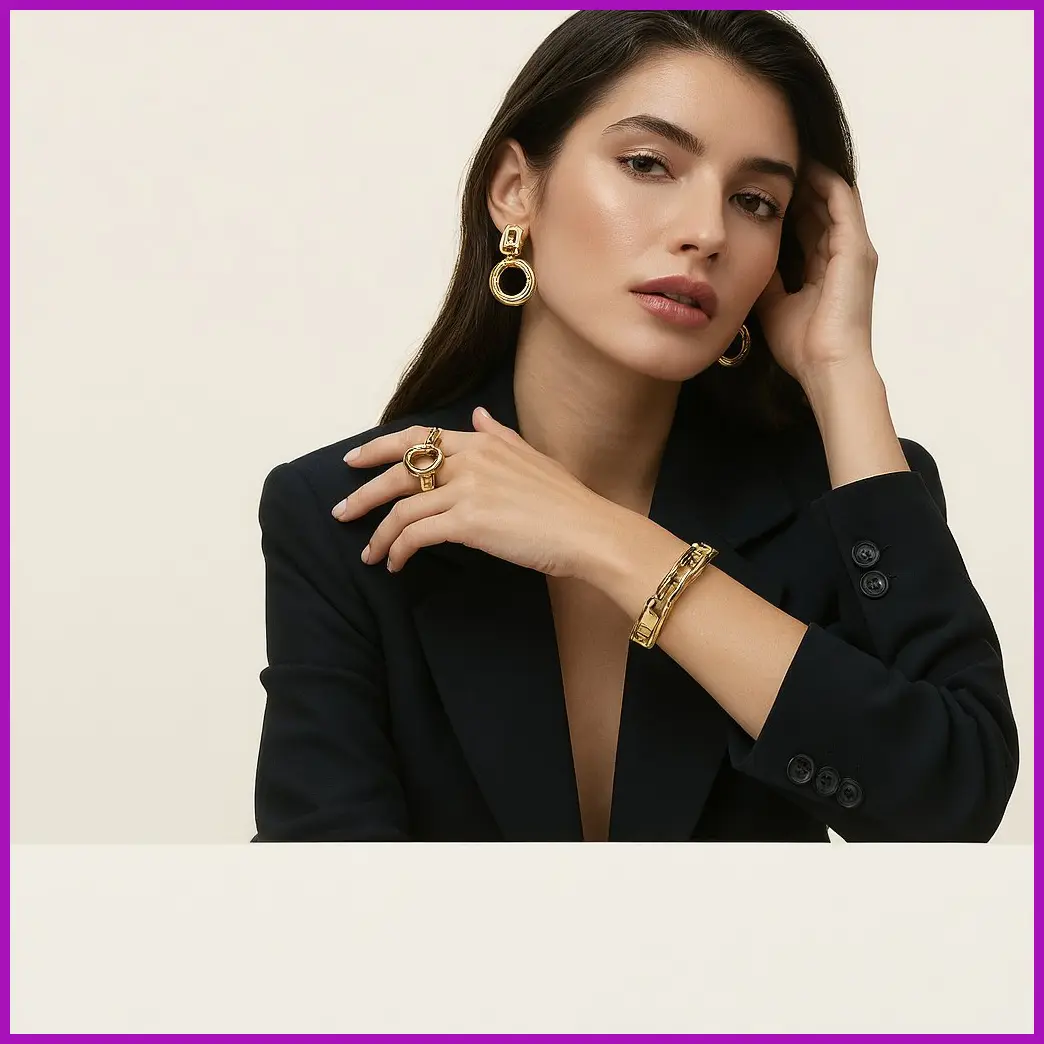 mujer combinando accesorios