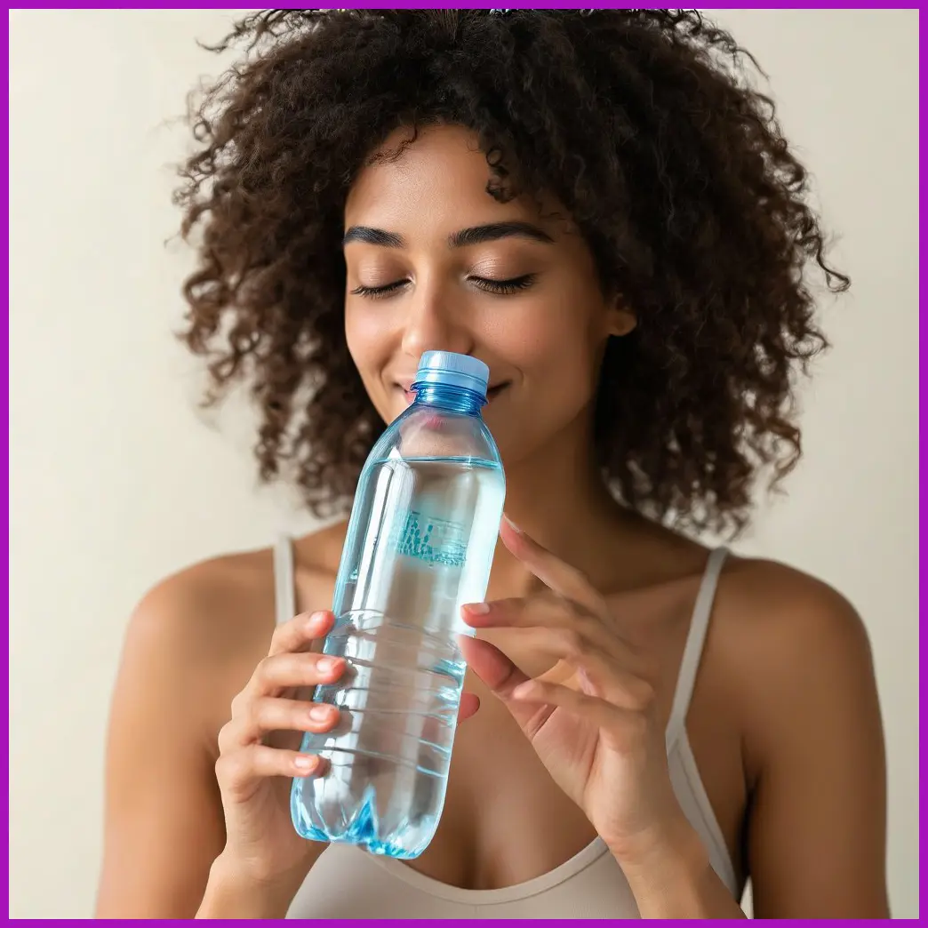 mujer con botella hidratacion inteligente