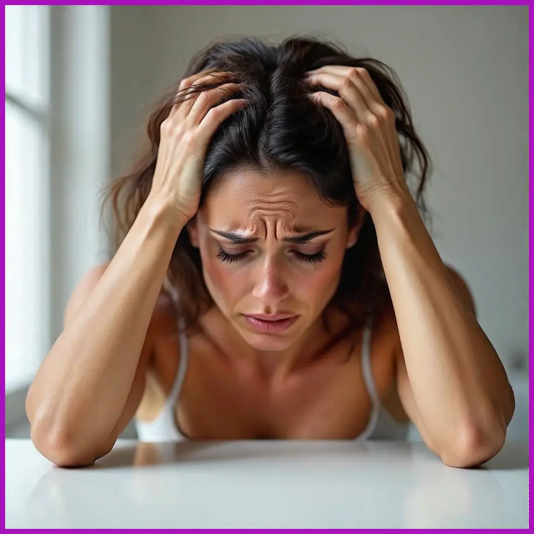 mujer con piel grasa preocupada