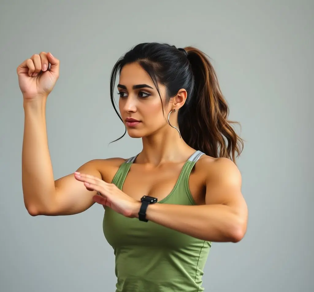 mujer concentrada ejercicio