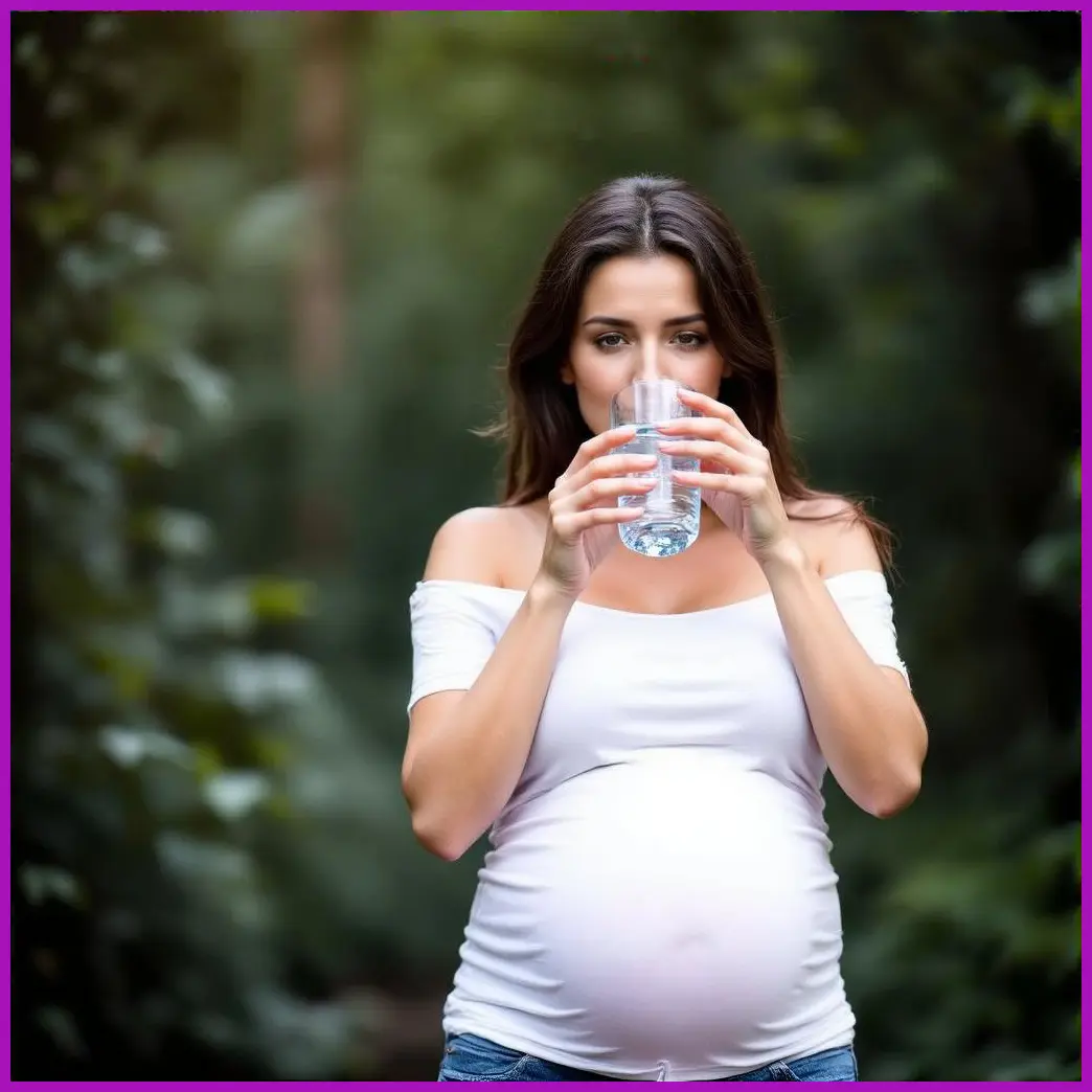mujer embarazada bebiendo agua