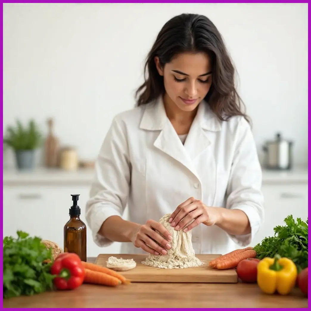 mujer haciendo alisado organico