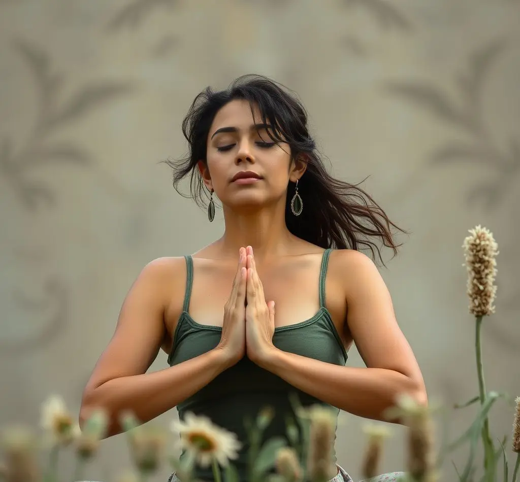 mujer haciendo respiracion