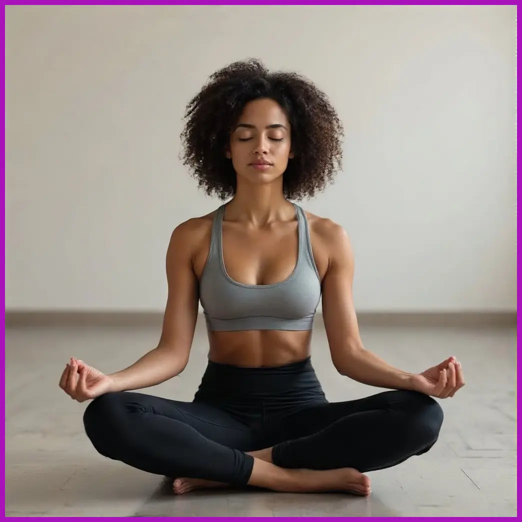 mujer meditando serena
