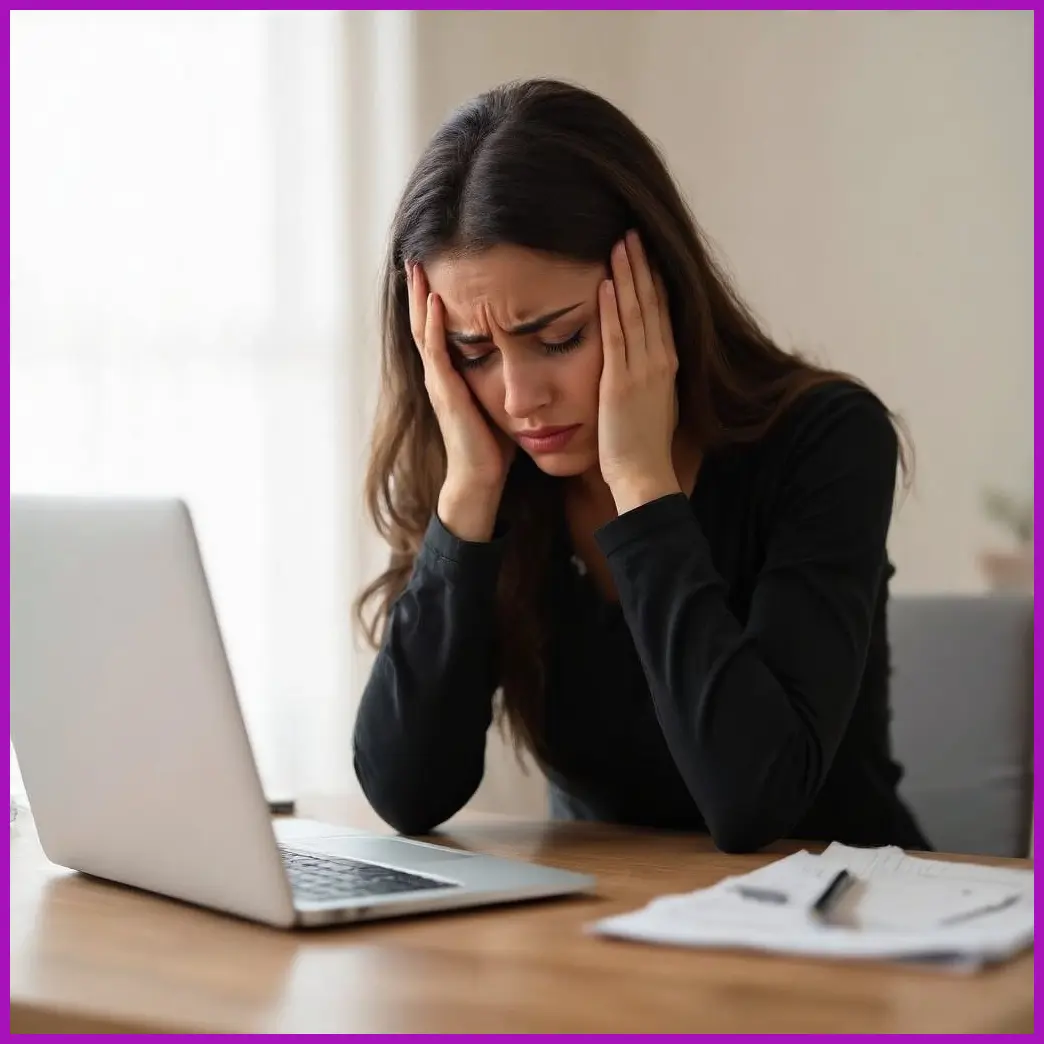 mujer trabajando estresada