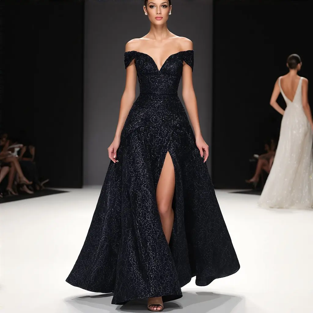 mujer vestido escote fiesta