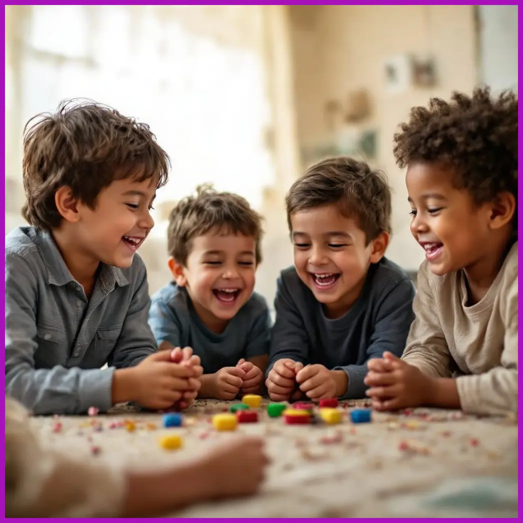 ninos jugando felices